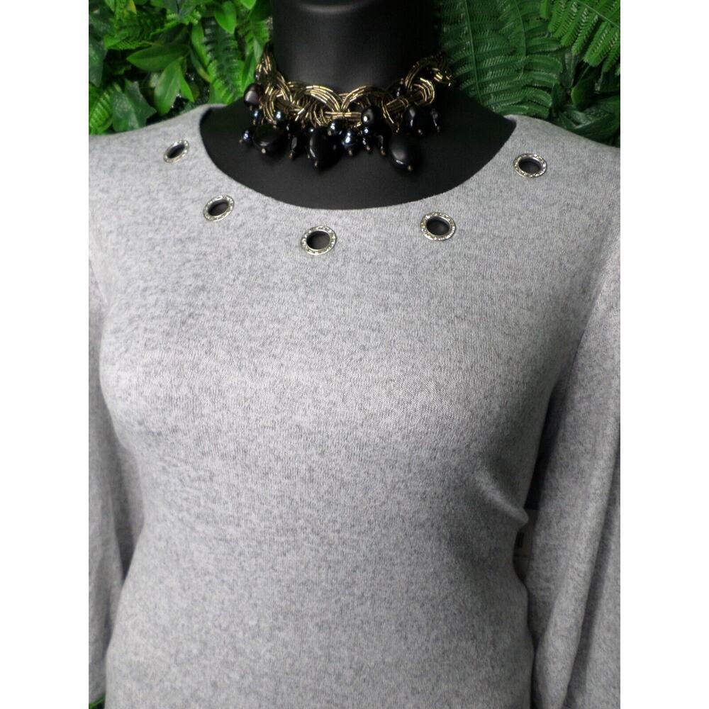 RETRELOGY Tops Women 2XL Gray Balloon Sleeve Blouse Stone Jeweled NWT 0013 - Picture 6 of 14